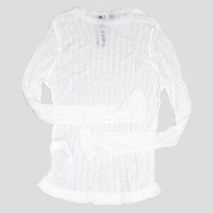 PrettyLittleThing Plus White Sheer Knit Long Sleeve Top XXL